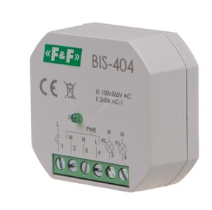 Реле импульсное(бистабильное) BIS-404 2-х секц. F&F, 3296