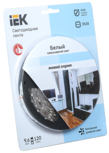 Лента светодиод. 120LED 9,6W IP20 6500К (5м) ИЭК, 3751