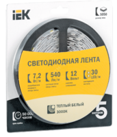 Лента светодиод. 120LED 9,6W IP65 3000+6500К (5м) ИЭК