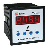 Вольтметр VD-721 цифровой на панель (72х72) 1ф  EKF PROxima 