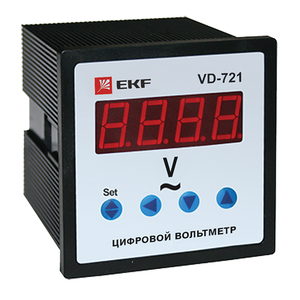 Вольтметр VD-721 цифровой на панель (72х72) 1ф  EKF PROxima  я01, 6847