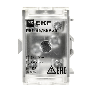 Распределительный блок проходной РБП 35 (1х35-4х6 мм2) 125/50А EKF PROxima RBP-35-50я01, 6832